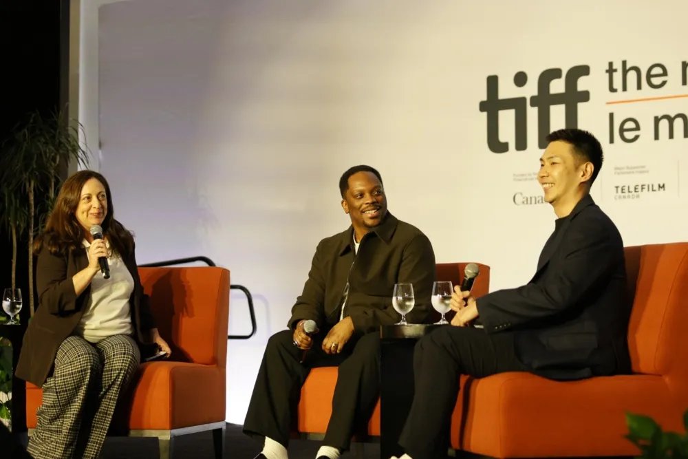 Issa Sissoko on stage at the TIFF 2026 market panel with Kling AI